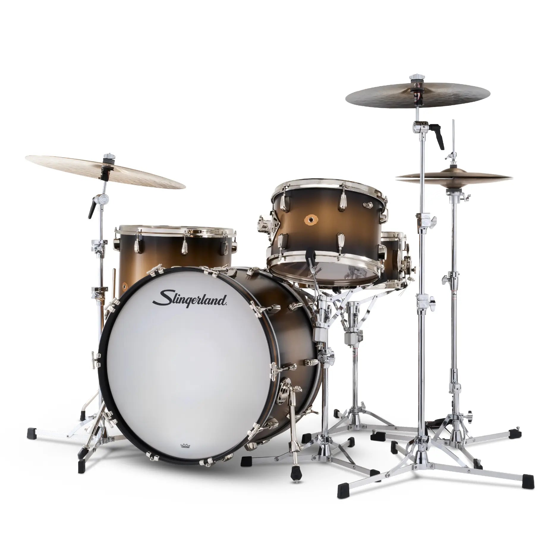 Slingerland Radio King 4pc Drum Set 22/13/16/14 Black & Gold Lacquer